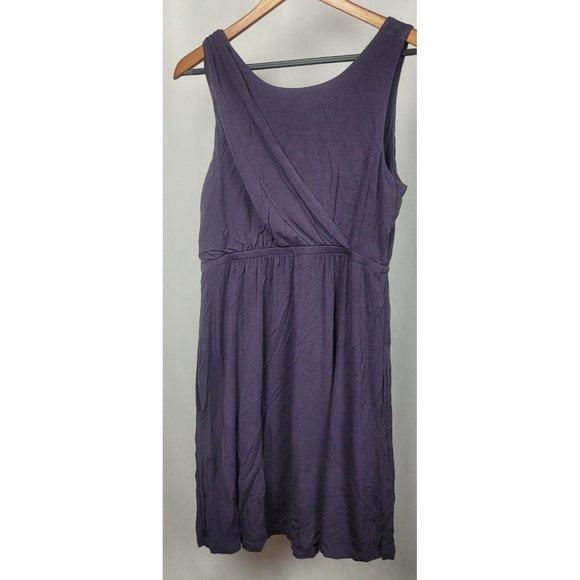 SOMA Women's Stretch Jersey Sleeveless Purple Plum with Pockets Size Medium - Picture 2 of 3